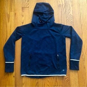 Gapfit Long Sleeve Hoodie Fleece Lined Top Navy Blue Sweater Women’s Size S